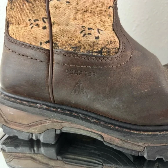 !SOLD! CODY JAMES Brown Leather Camo Flag Vibram Decimator Comp Toe Work Boots - Picture 5 of 13